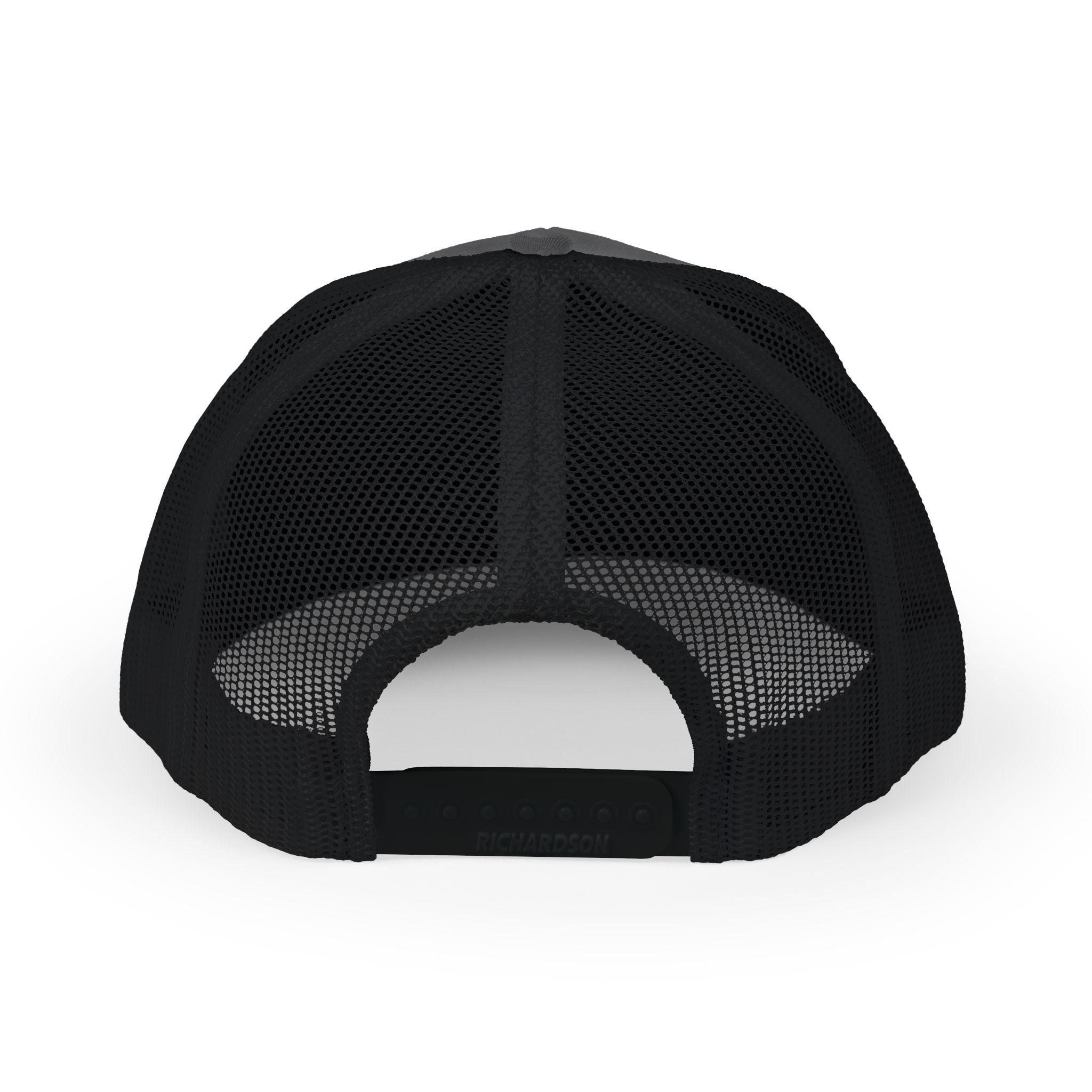 PS Shield Snapback Trucker Cap — Embroidered Logo Mesh Baseball Hat