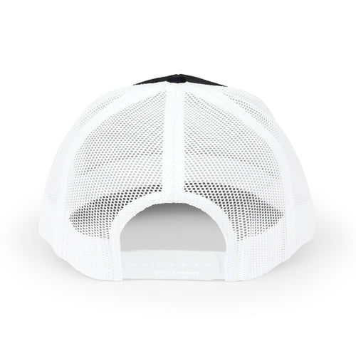 PS Shield Snapback Trucker Cap — Embroidered Logo Mesh Baseball Hat