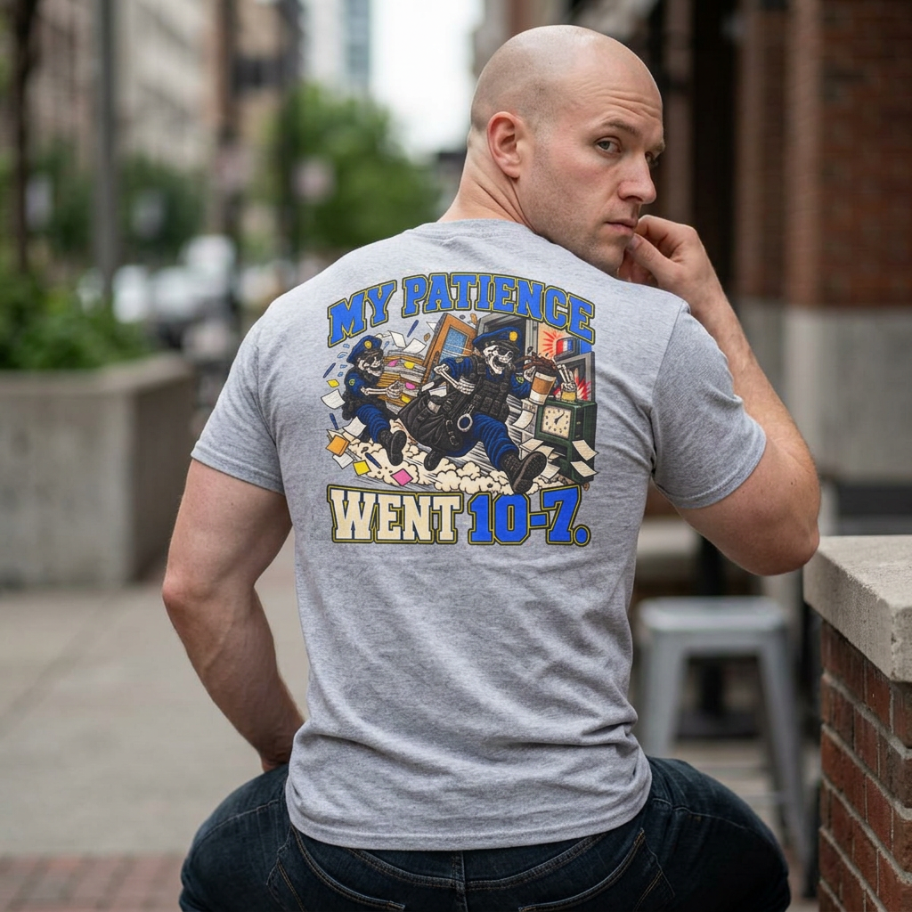 T-Shirt — "My Patience Went 10-7" Graphic Tee (Funny Gamer/Frustration Humor)
